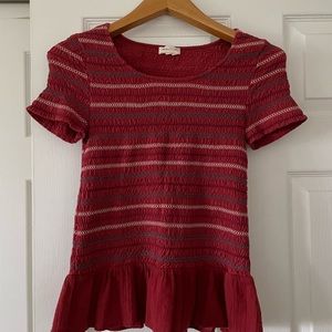 Anthropologie Meadow Rue Peplum Top